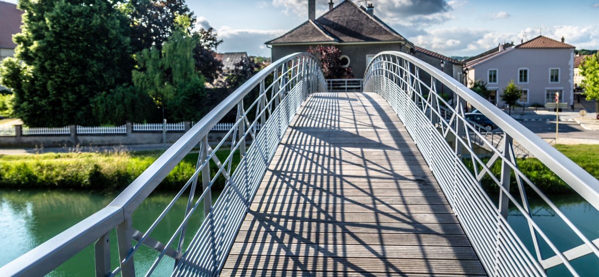 steel pedestrian bridge